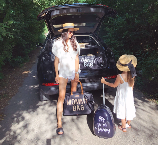 CHILDHOME Mommy Bag 58L|マザーズバッグ Black×Gold