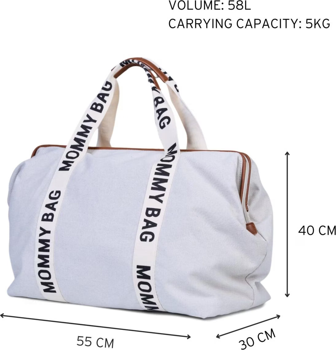 CHILDHOME   Mommy Bag-Signatur Canvas 58L｜マザーズバッグ  Ecru