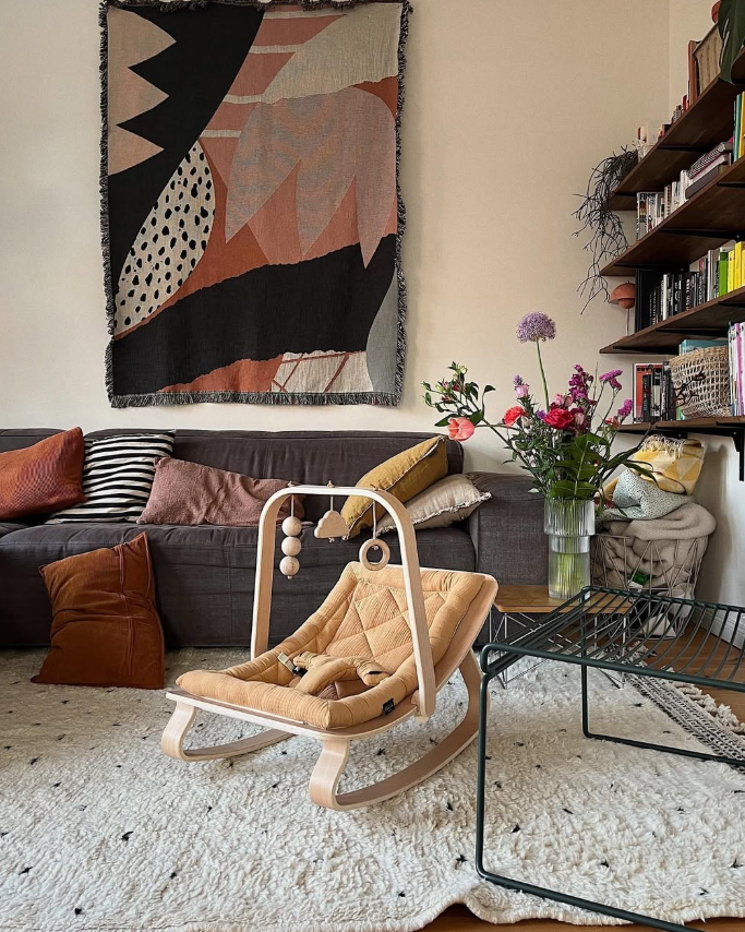 Charlie Crane ベビーバウンサー｜Babywippe LEVO Walnut｜Camel