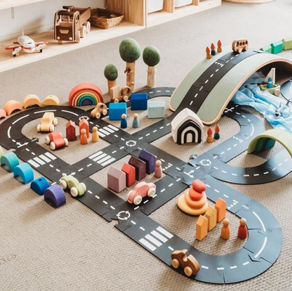 waytoplay　ハイウェイ 道路セット　12ピース｜柔らかく防水・室内外で遊べる