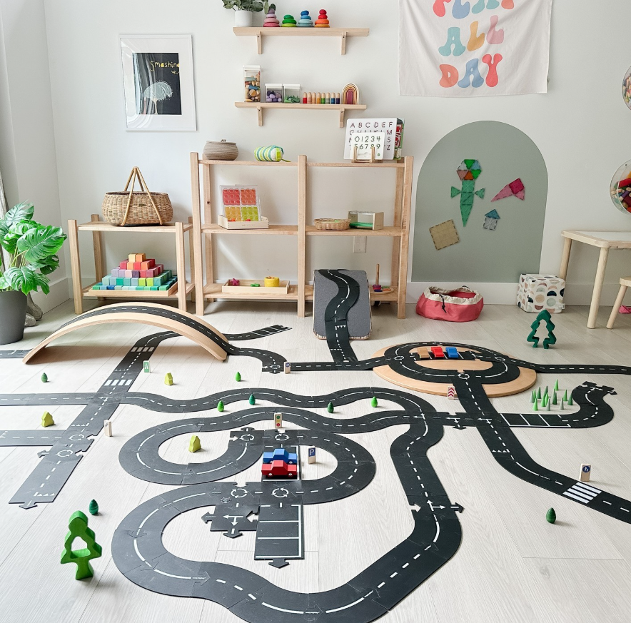 waytoplay　ハイウェイ 道路セット　12ピース｜柔らかく防水・室内外で遊べる