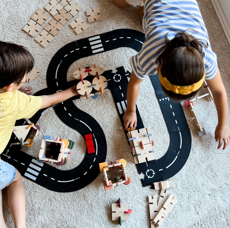 waytoplay ハイウェイ 道路セット 16ピース｜柔らかく防水・室内外で