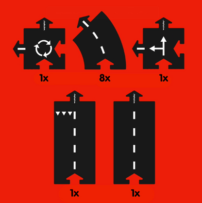 waytoplay　ハイウェイ 道路セット　12ピース｜柔らかく防水・室内外で遊べる