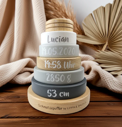 Little Dutch  木製スタッキングタワー｜名入れ・誕生日入り｜記念フォトに映える！限定エディション
