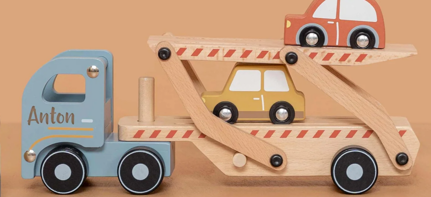 Little Dutch　トランスポーター&ミニカーセット｜名入れ　知育玩具