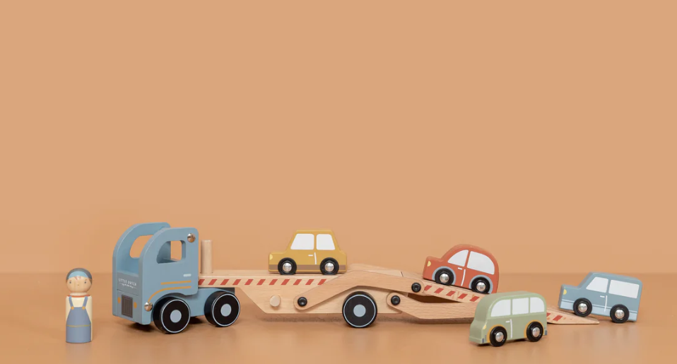 Little Dutch　トランスポーター&ミニカーセット｜名入れ　知育玩具
