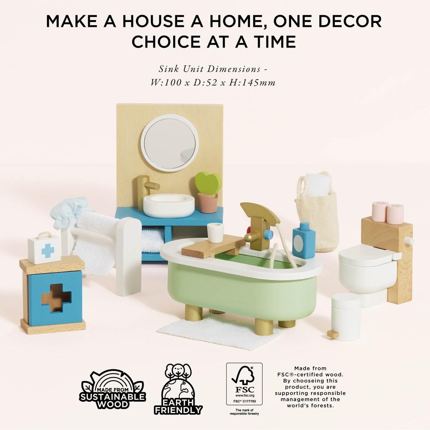 Le Toy Van  木製バスルームセット｜家具セット｜ドールハウス｜おままごと
