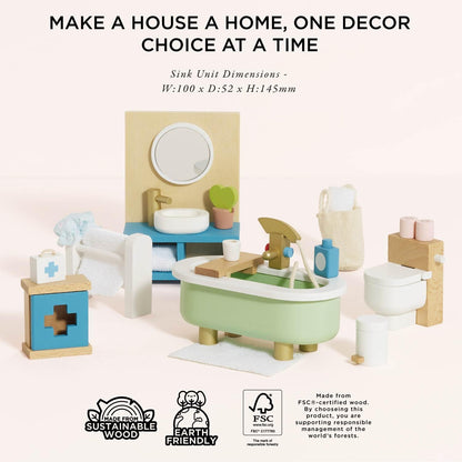 Le Toy Van  木製バスルームセット｜家具セット｜ドールハウス｜おままごと