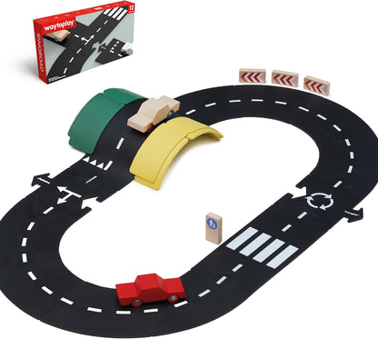waytoplay　ハイウェイ 道路セット　12ピース｜柔らかく防水・室内外で遊べる