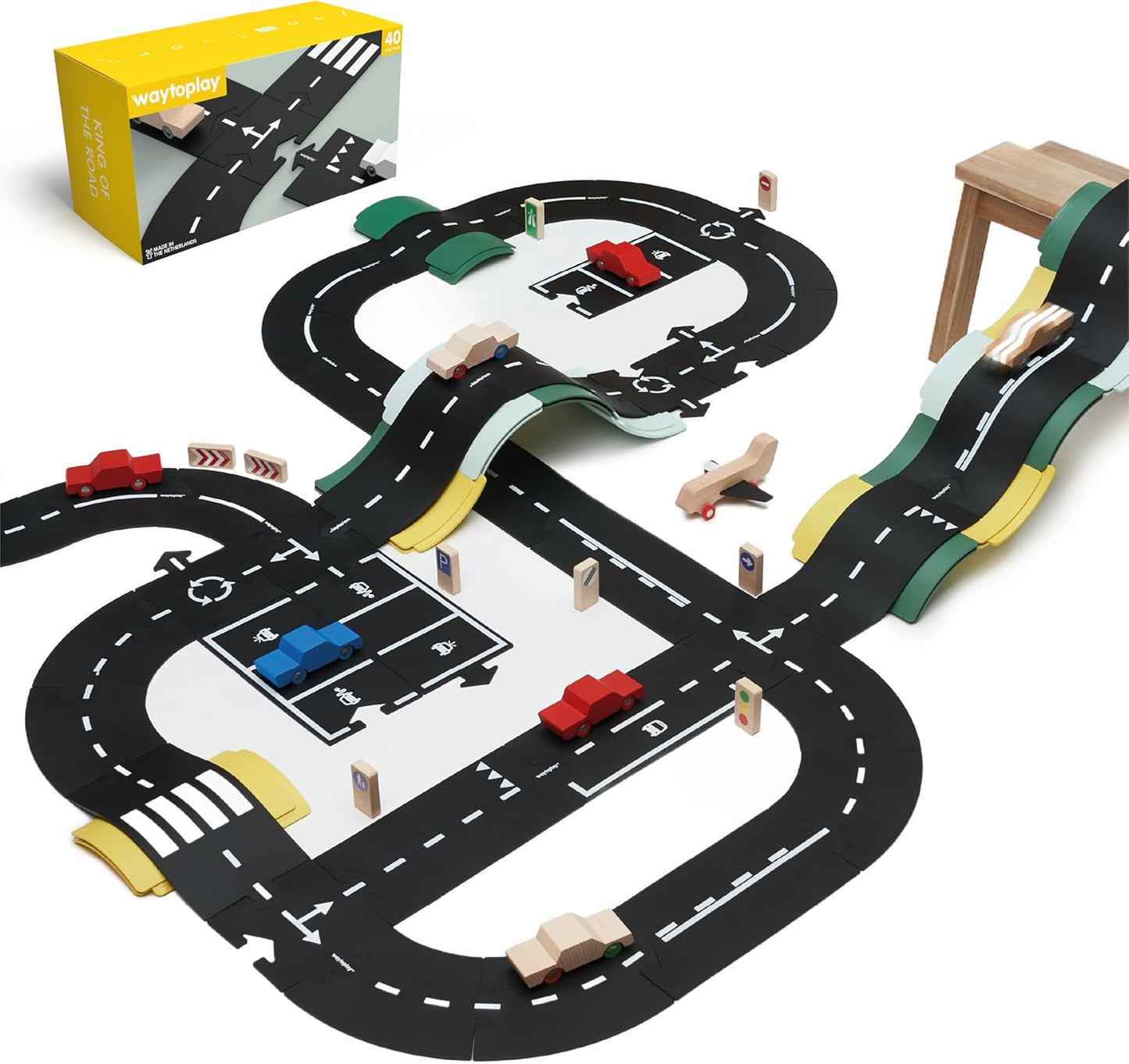 waytoplay　ハイウェイ 道路セット　40ピース｜柔らかく防水・室内外で遊べる