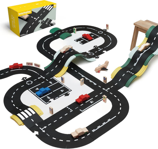 waytoplay　ハイウェイ 道路セット　40ピース｜柔らかく防水・室内外で遊べる