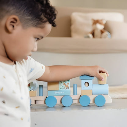 Little Dutch  木製トレインブロック 2色｜名入れ・誕生日入り｜記念フォトに映える！　