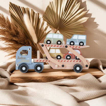 Little Dutch　トランスポーター&ミニカーセット｜名入れ　知育玩具