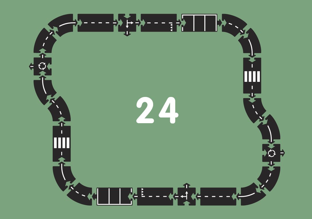 waytoplay　ハイウェイ 道路セット　24ピース｜柔らかく防水・室内外で遊べる