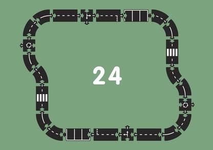 waytoplay　ハイウェイ 道路セット　24ピース｜柔らかく防水・室内外で遊べる