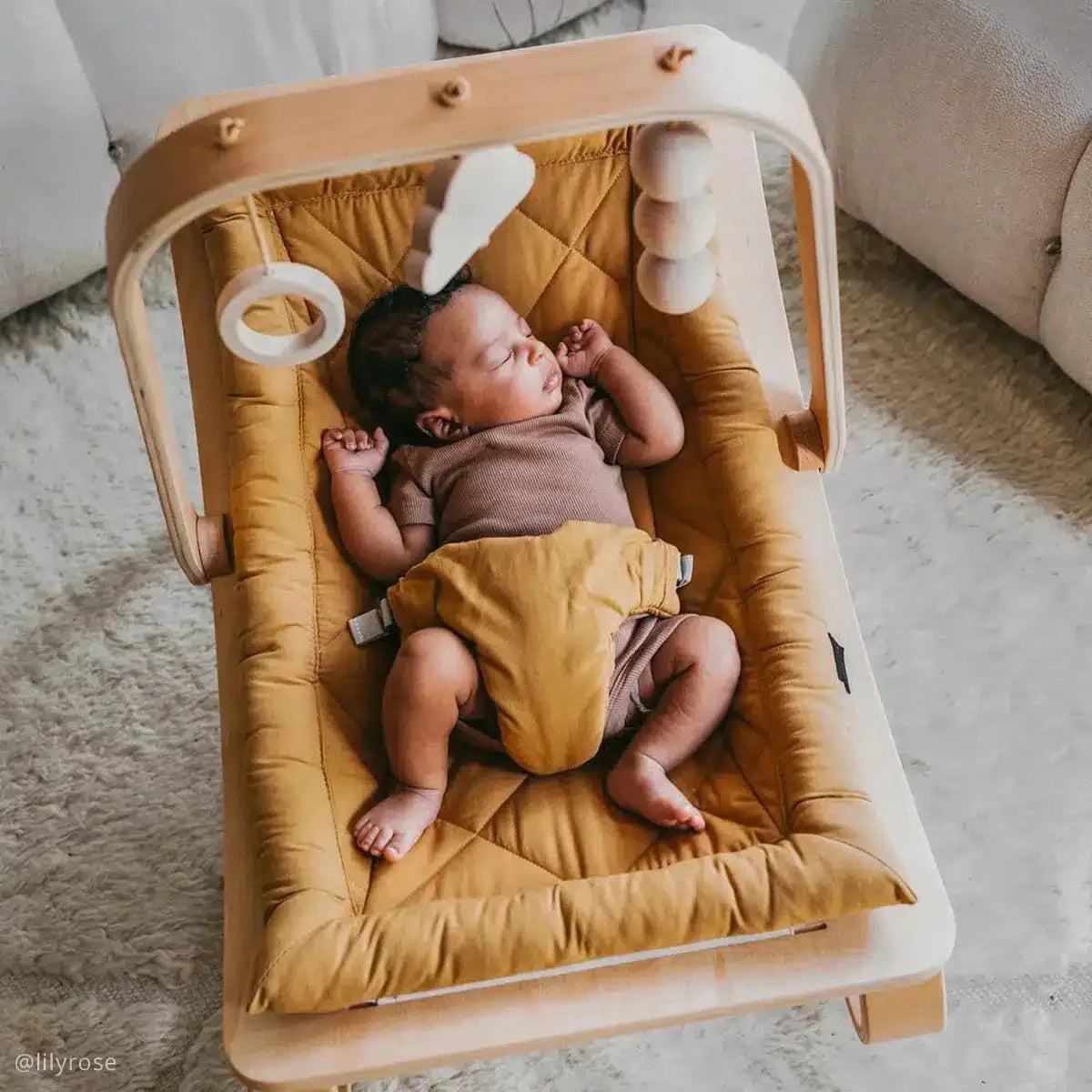 Charlie Crane ベビーバウンサー｜Babywippe LEVO Beech｜Camel