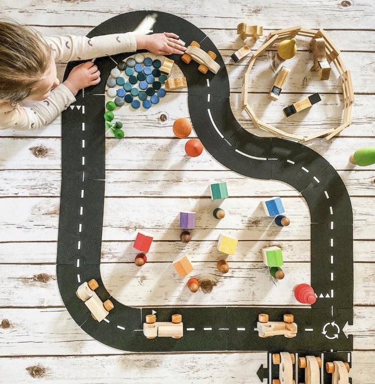 waytoplay　ハイウェイ 道路セット　16ピース｜柔らかく防水・室内外で遊べる